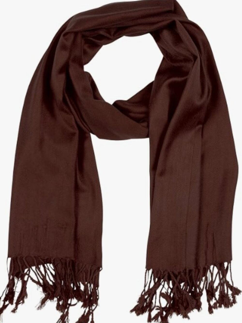 NEW Sakkas 78"X28" Rayon Bamboo Solid Brown Pashmina Shawl/Wrap/Stole/Scarf